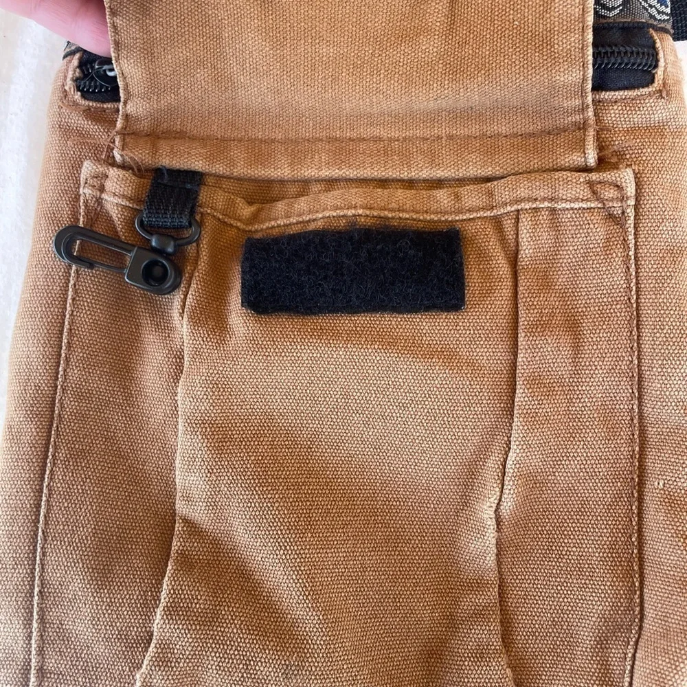 KAVU Tan Crossbody Bag with Patterned Trim
